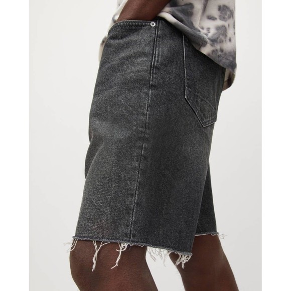 All Saints black Switch Denim Shorts - Picture 1 of 6